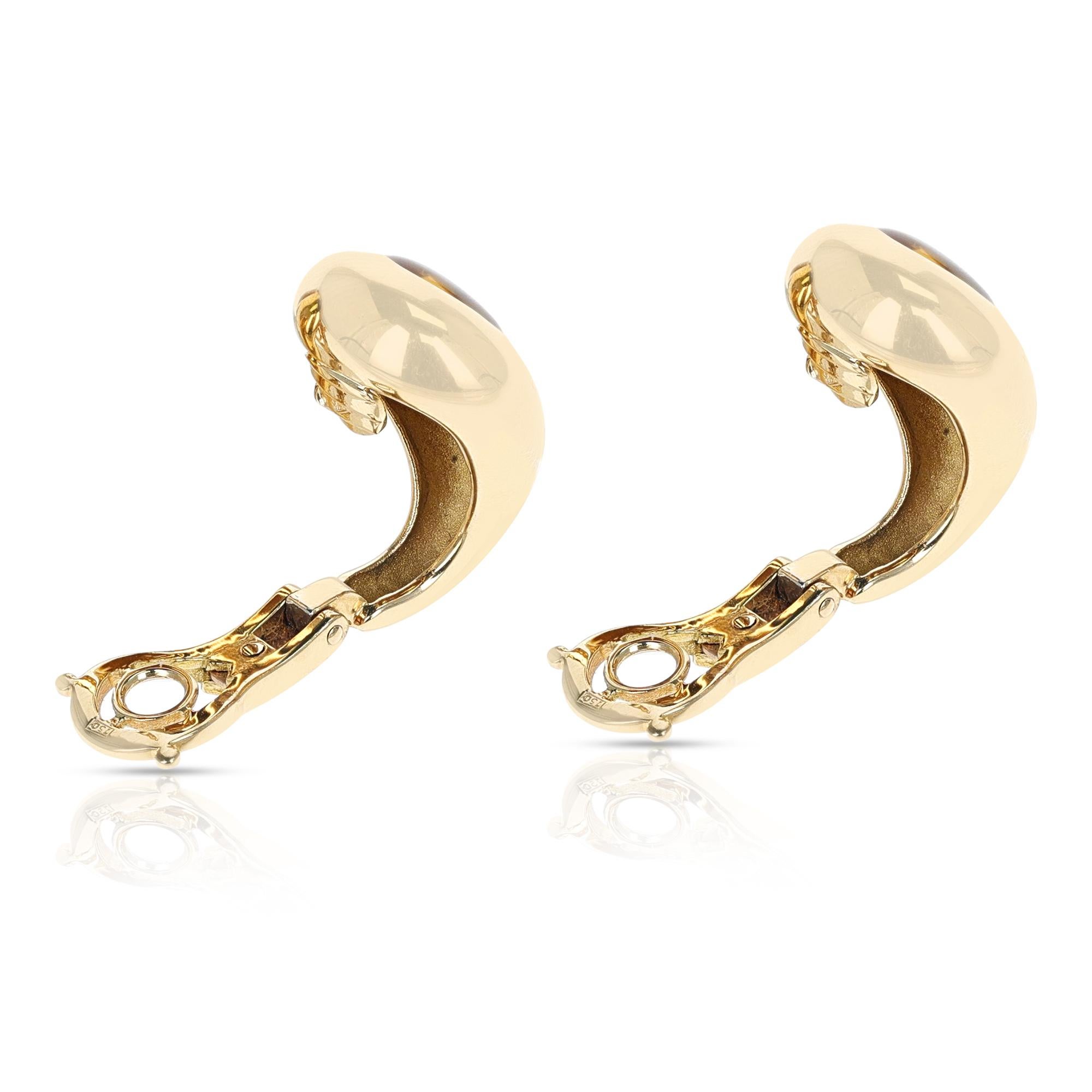 Mauboussin 2.18 ct. Citrine and 0.42 ct. Diamond Earrings, 18K Gold For Sale 2