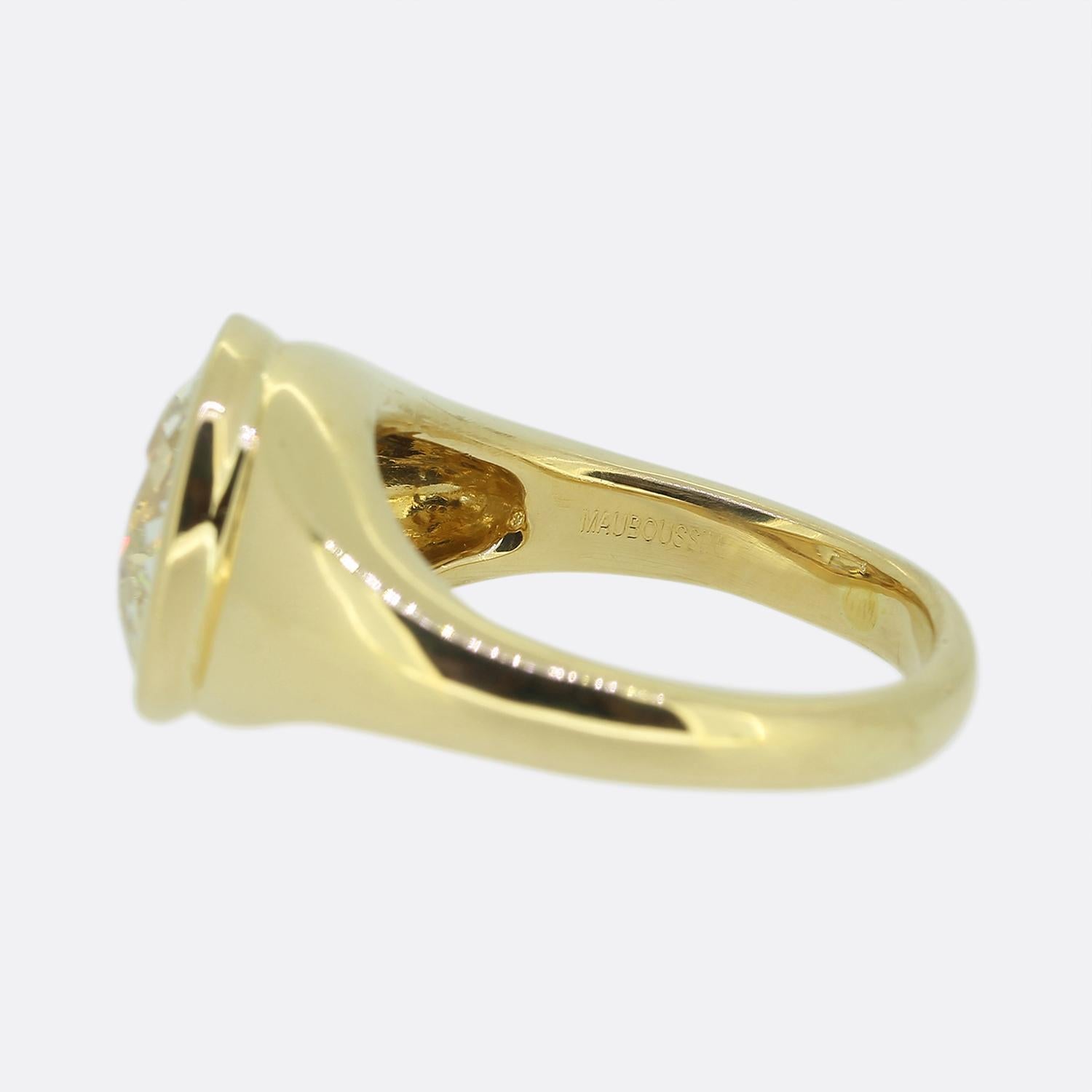 Women's or Men's Mauboussin 4.01 Carat Old Cut Diamond Ring For Sale