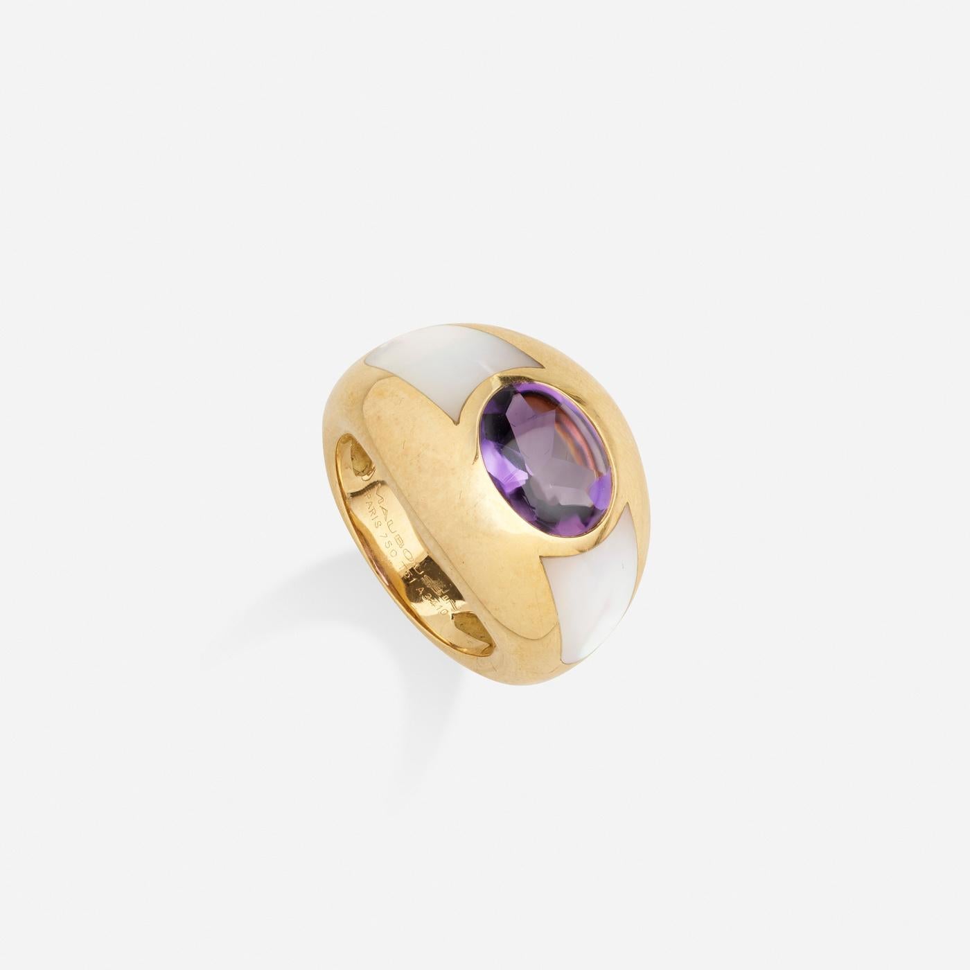 Stylish Mauboussin amethyst and Mother of Pearl  
