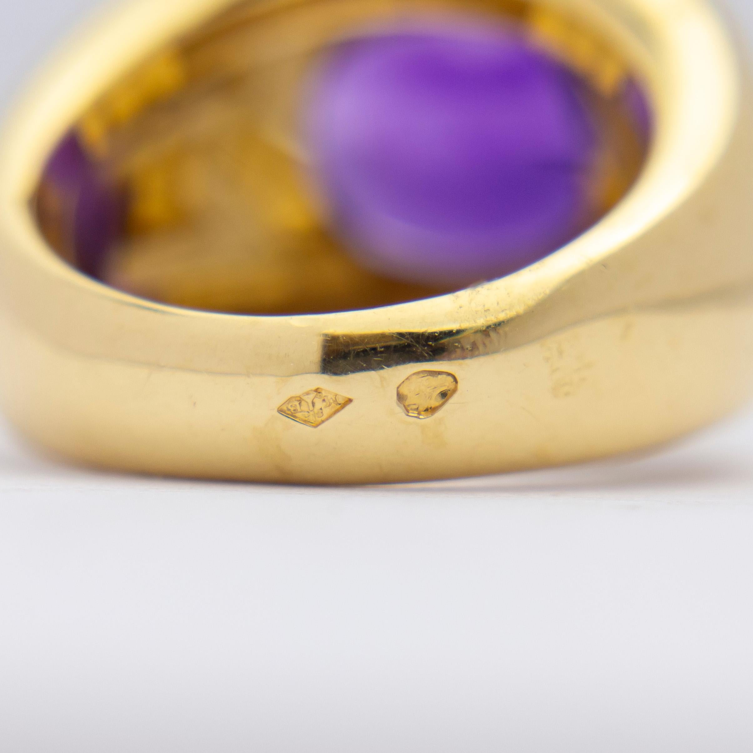 Mauboussin Amethyst & Mother of Pearl Cocktail Ring For Sale 1