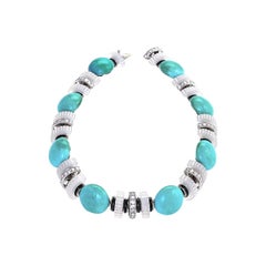 Mauboussin Turquoise, Chalcedony and Diamond Necklace