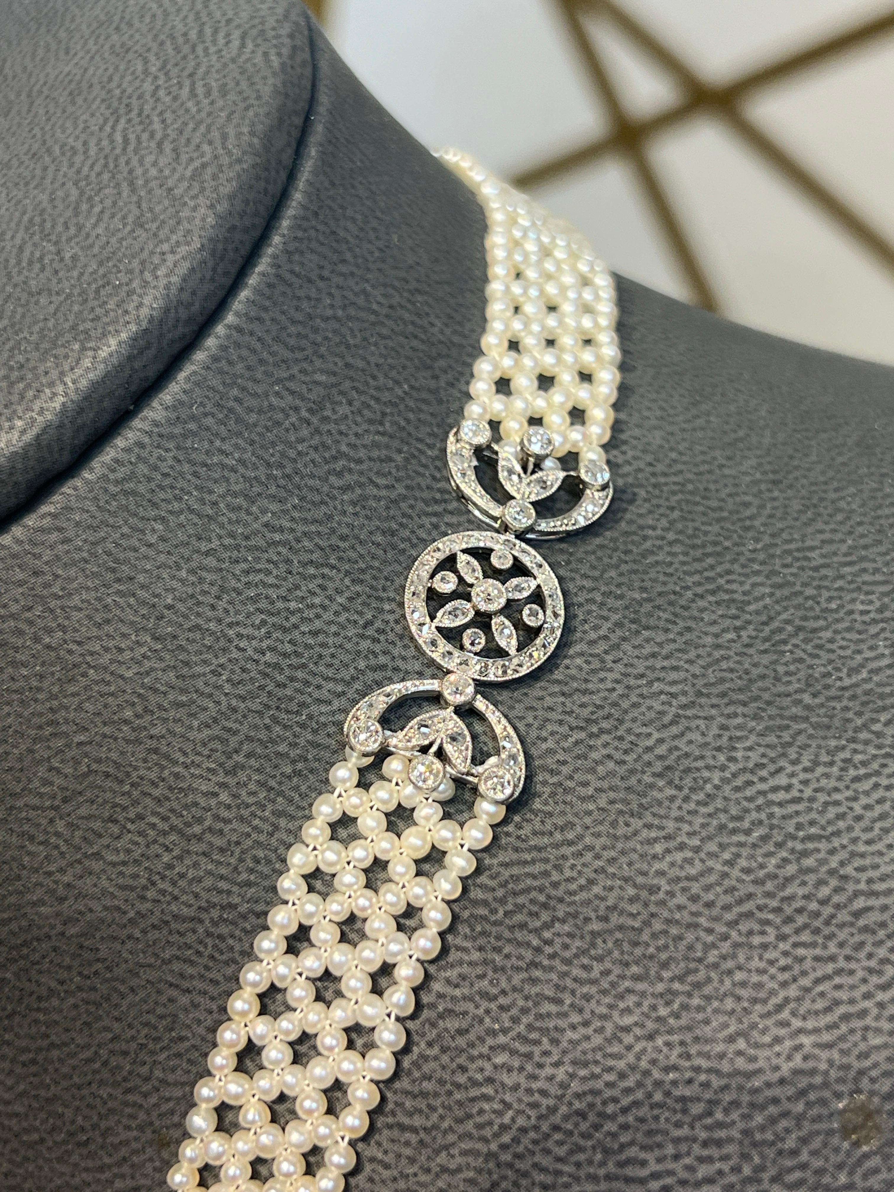 Mauboussin Belle Epoque Pearl and Diamond Pendant Necklace For Sale 3
