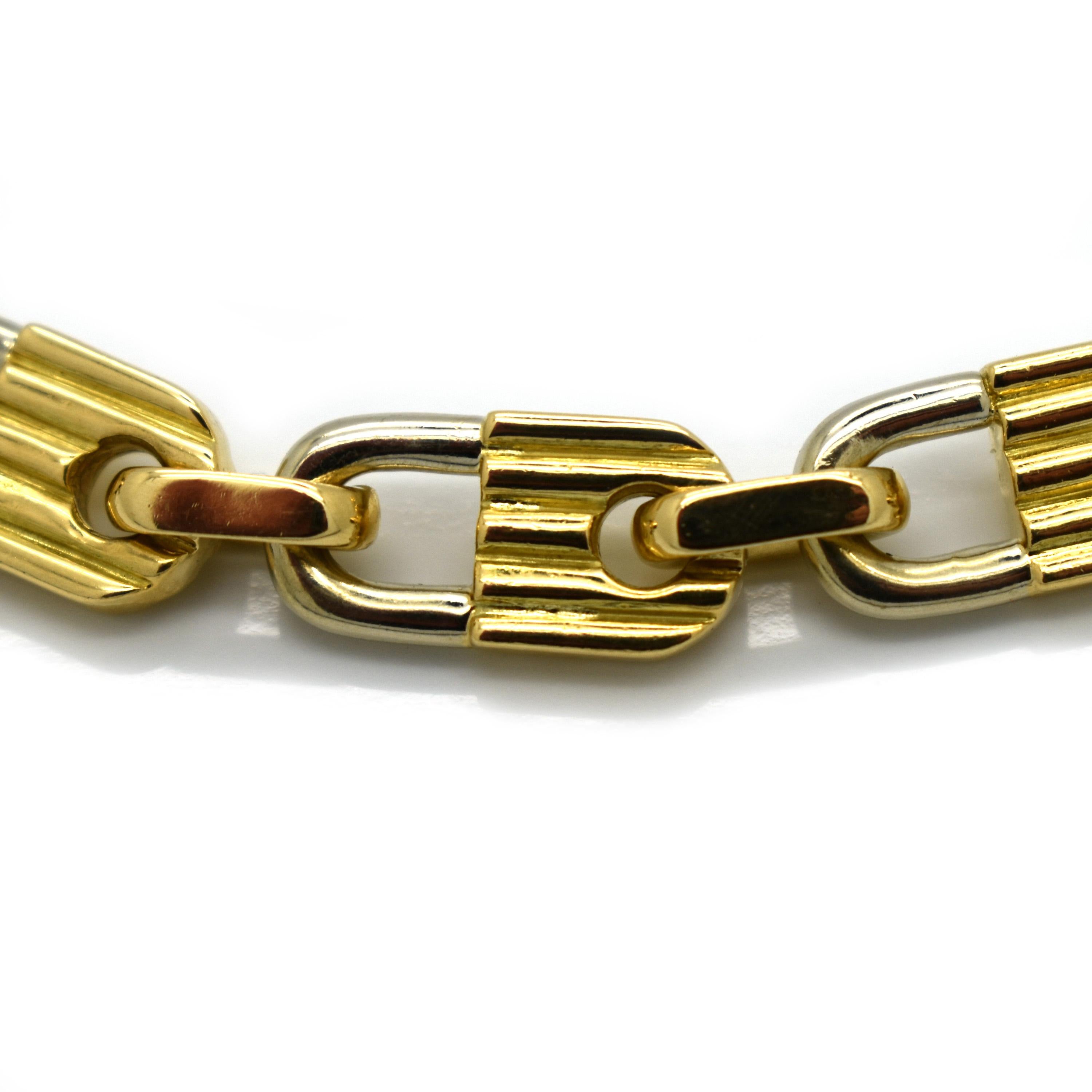 Modern Mauboussin Bi-Color Gold Padlock Bracelet, circa 1980