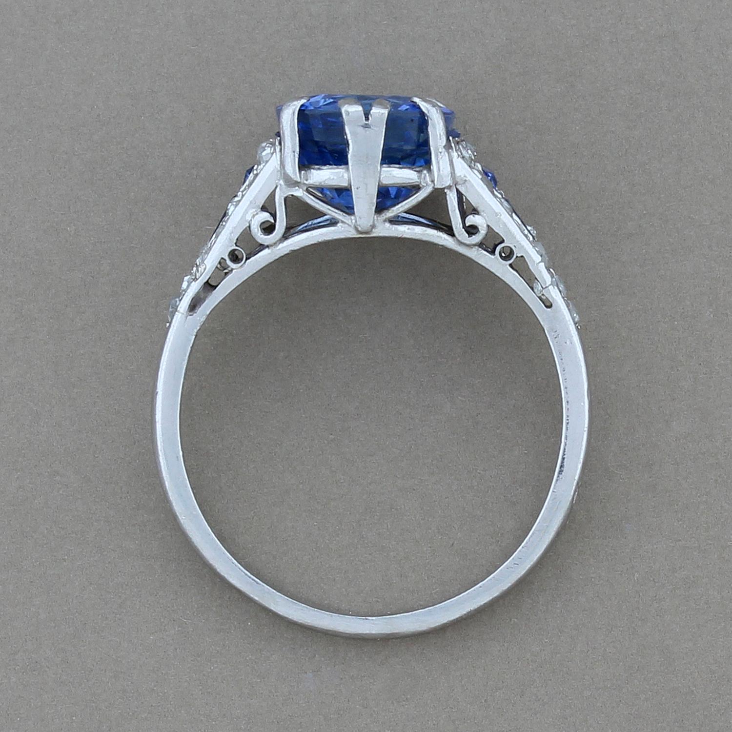 Women's Mauboussin Blue Sapphire Diamond Platinum Ring
