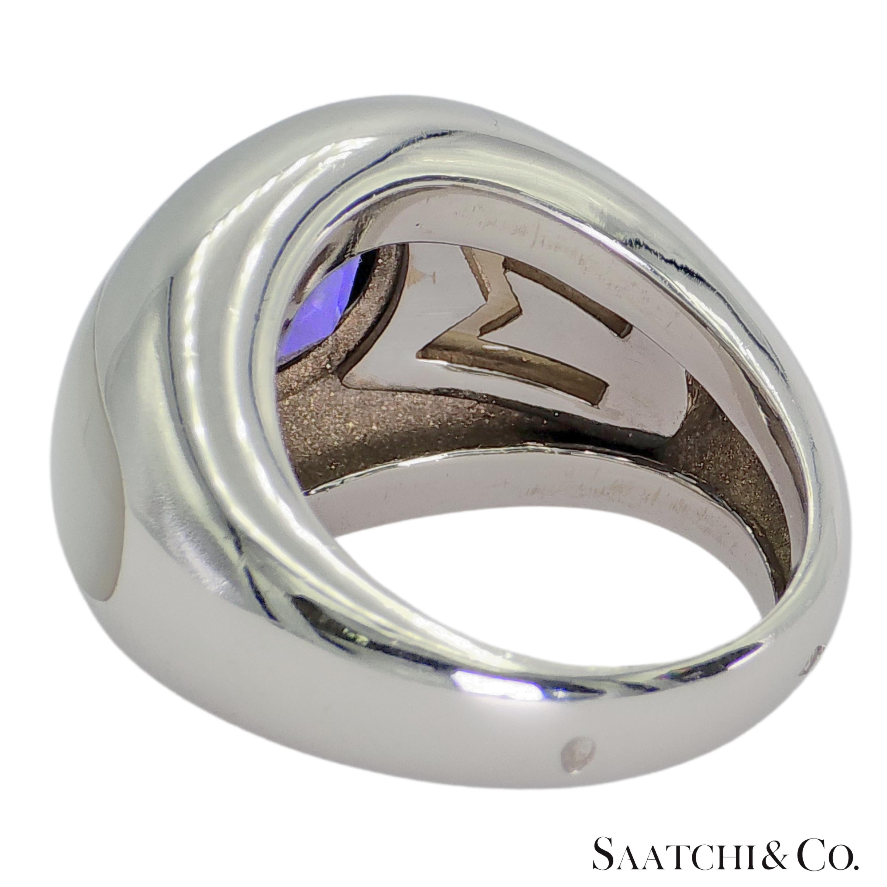 MAUBOUSSIN Bague Iolite bleue violette or blanc 18K 750 en vente 1