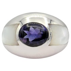 MAUBOUSSIN Bague Iolite bleue violette or blanc 18K 750