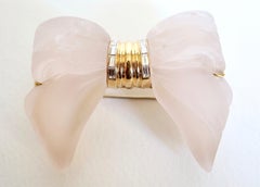Mauboussin Brooch, Rock Crystal, Yellow Gold and 10 Baguette Diamonds