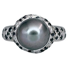 Mauboussin Caviar Mon Amour 18 Karat Gold Tahitian Pearl Diamond Cocktail Ring