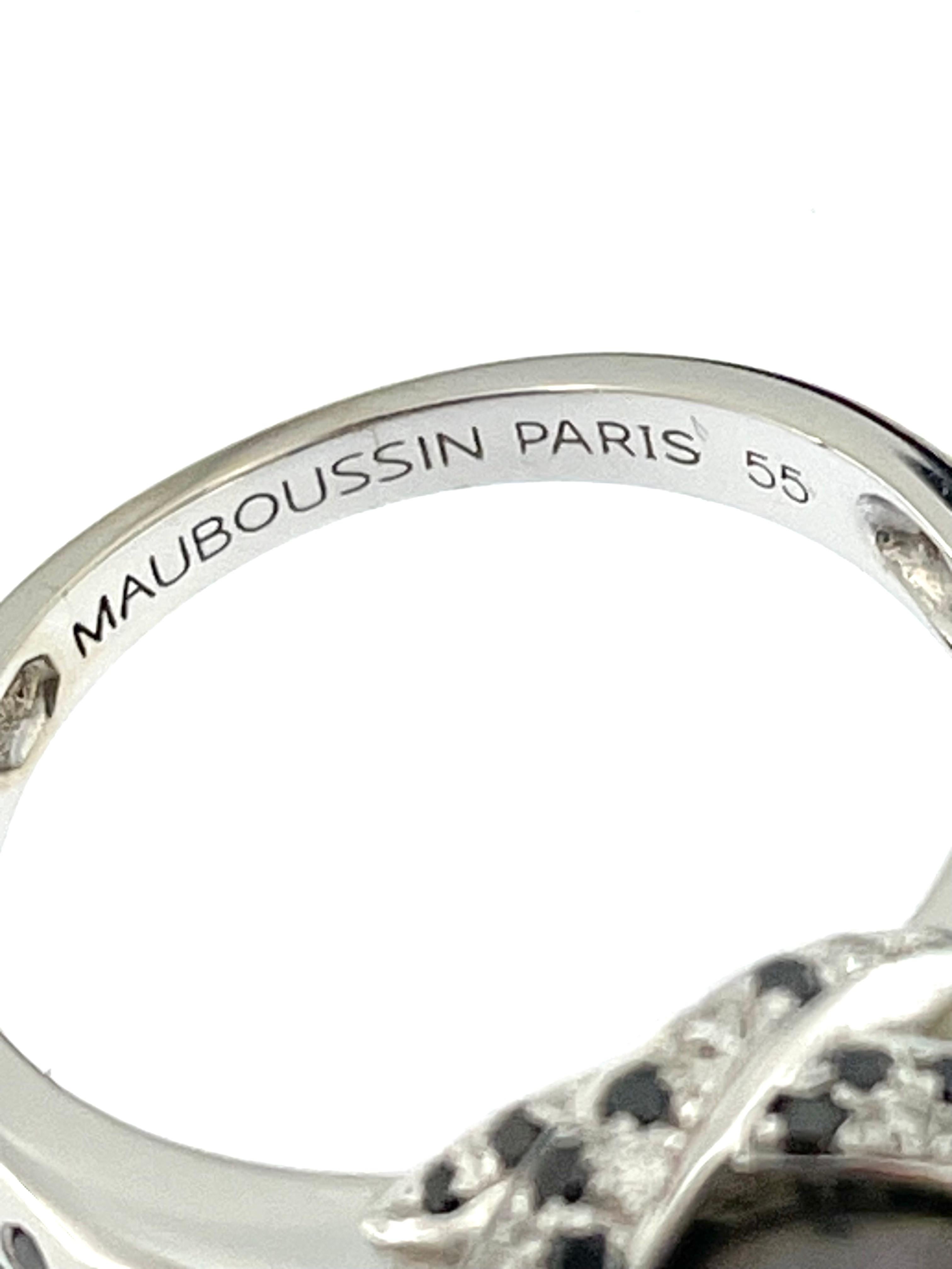 Mauboussin, bague « perle de clavicule » en or blanc 18 carats en vente 1