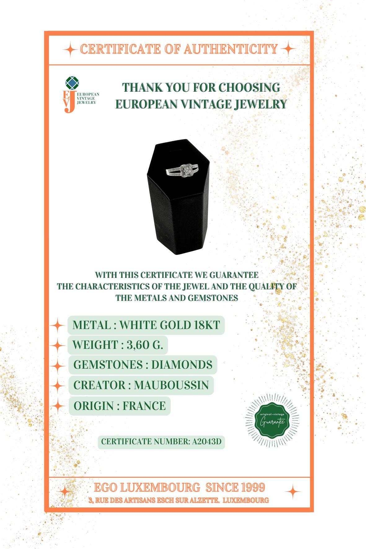 Mauboussin Chance of Love N°2 White Gold Engagement Ring with Diamonds For Sale 3