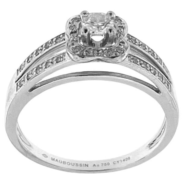 Mauboussin Chance of Love N°2 White Gold Engagement Ring with Diamonds For Sale