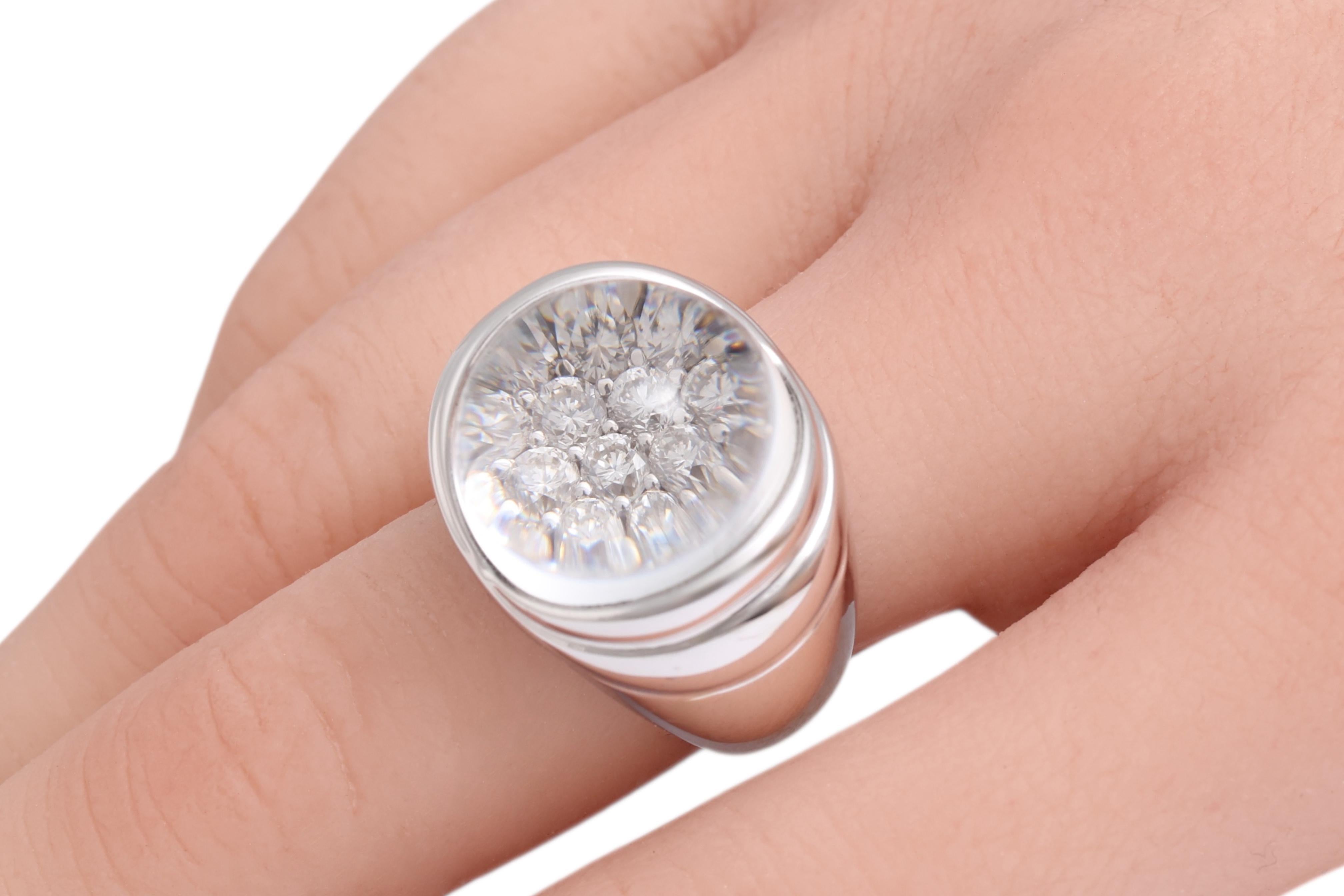 Anillo Mauboussin Cúpula de Cristal sobre Diamantes talla brillante en venta 10