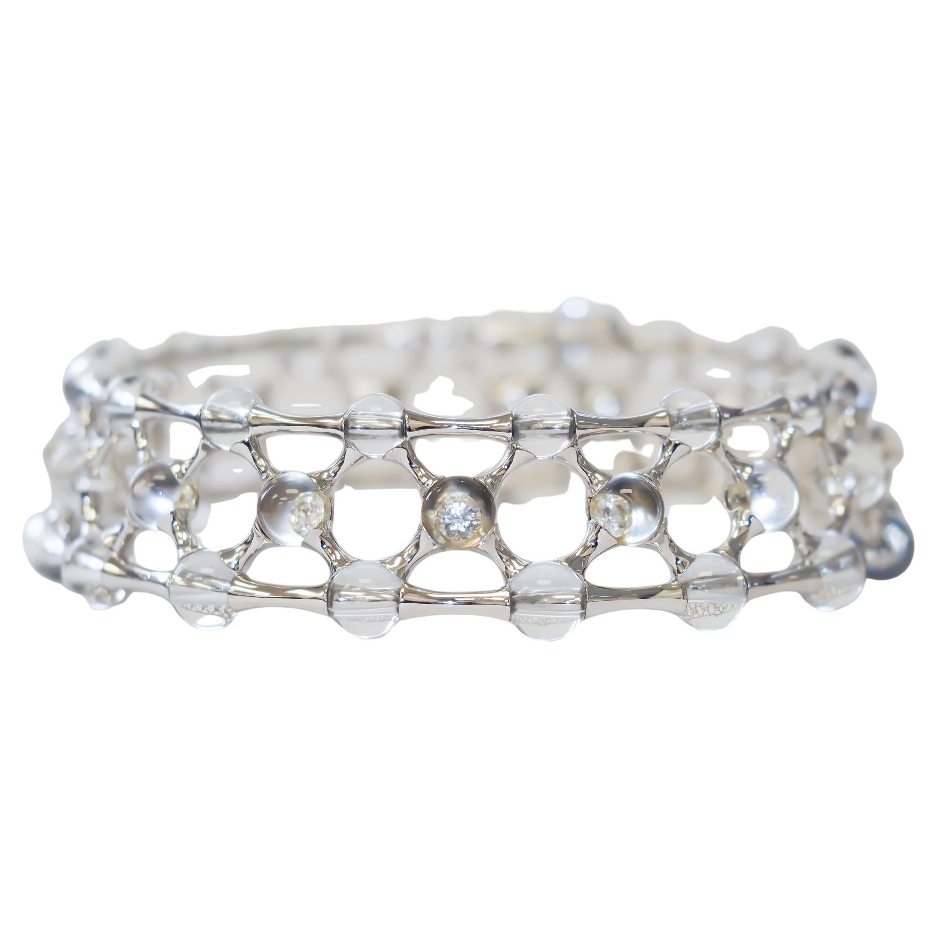 Mauboussin Diamond aMauboussin Collana con diamanti e quarzo in oro bianco 18 carati in vendita