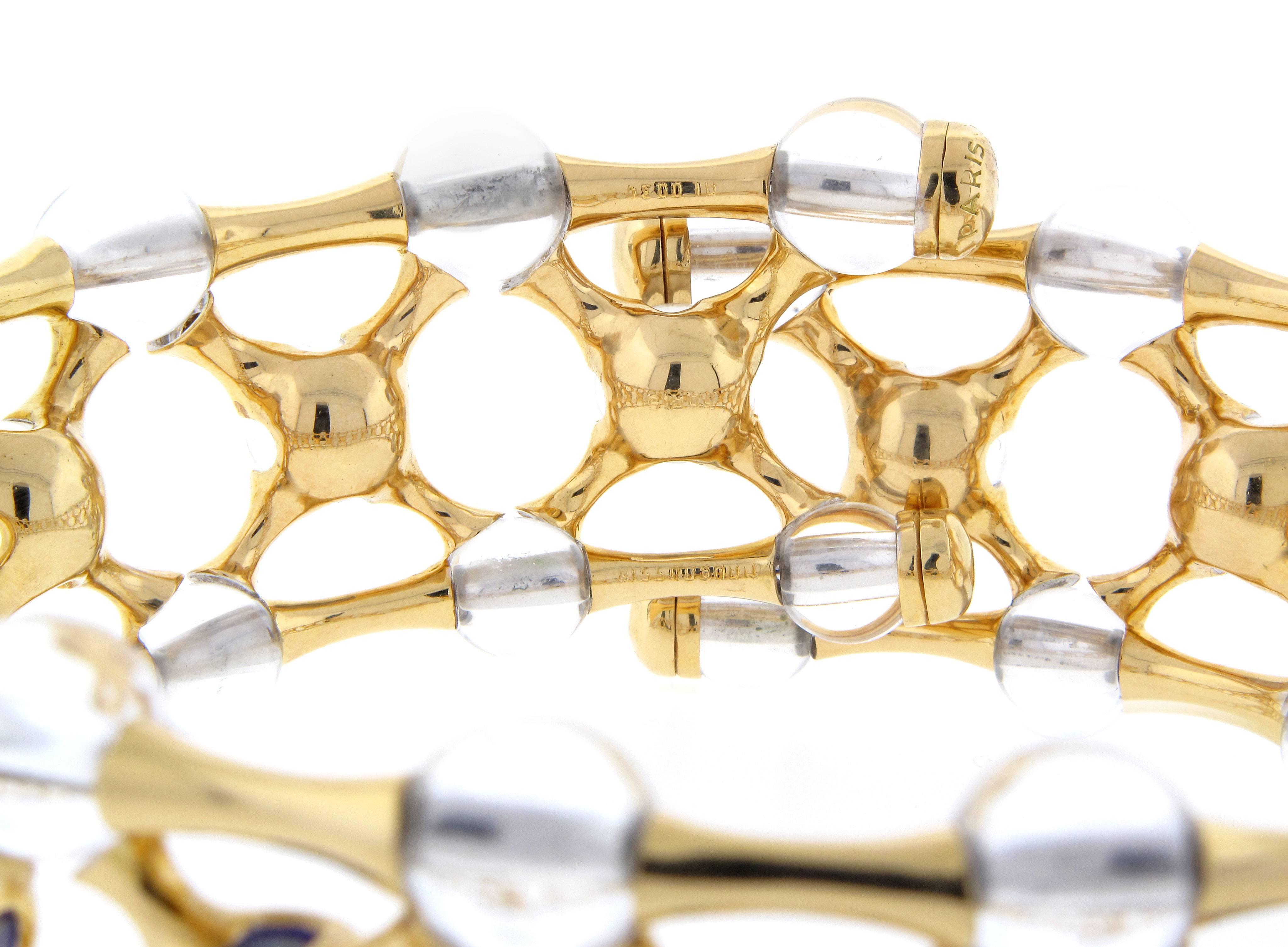 Mauboussin Diamant und Quarz Choker Halskette 18 Karat Gelbgold im Zustand „Hervorragend“ im Angebot in Chicago, IL