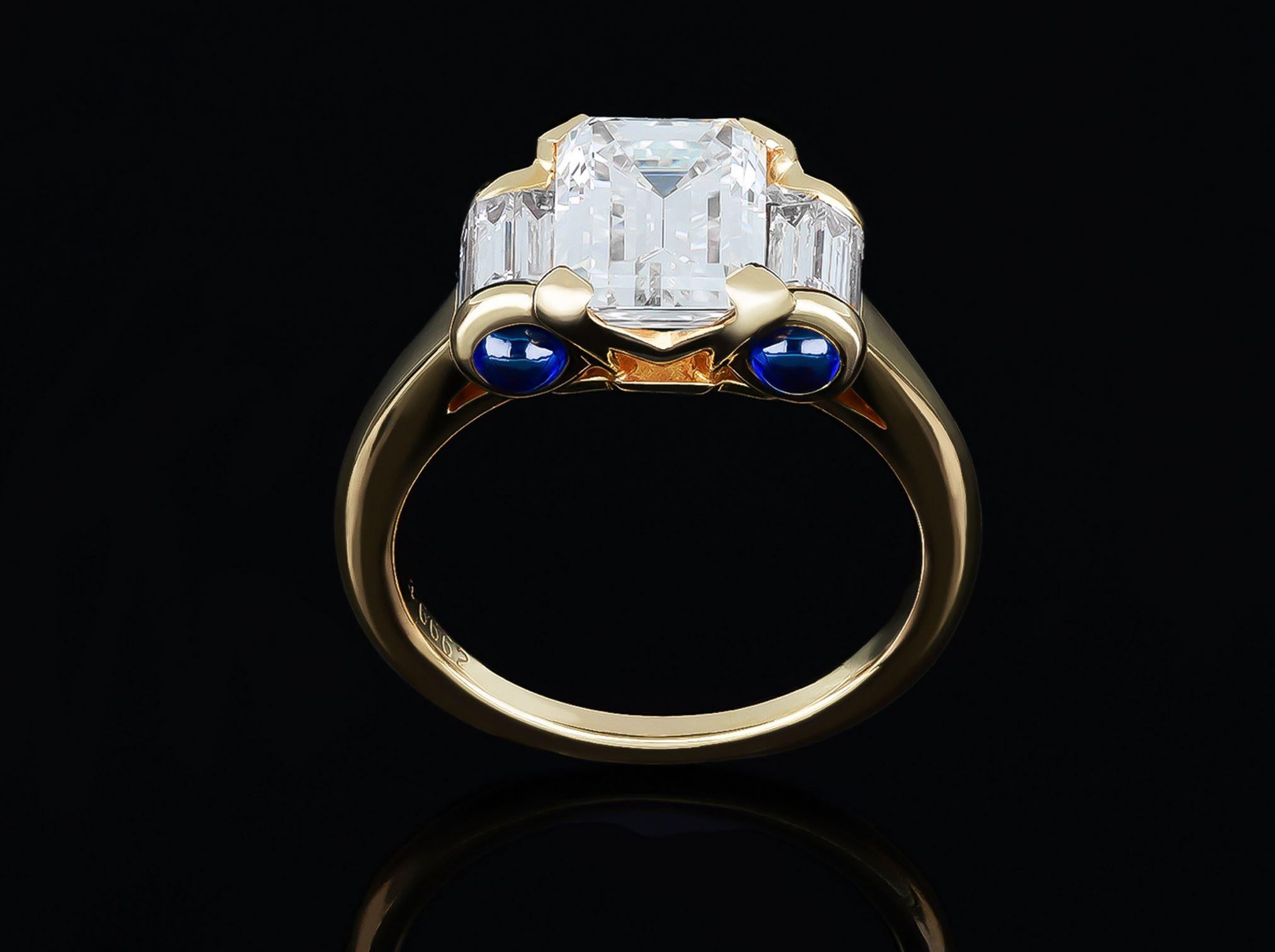 Women's Mauboussin diamond and sapphire ring, 1993 For Sale