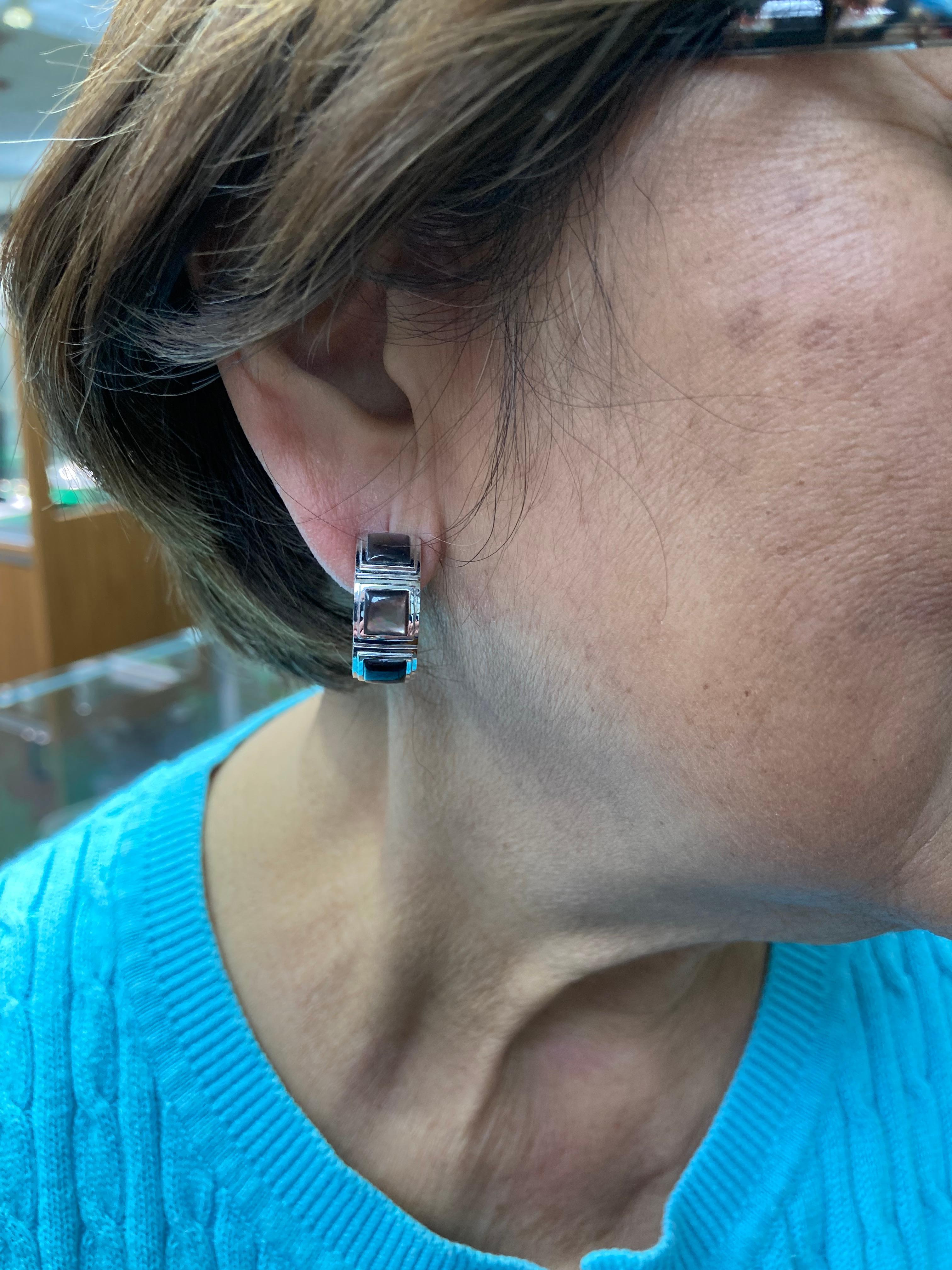 Mauboussin: Wende-Ohrringe aus schwarzem Perlmutt mit Diamanten im Angebot 4