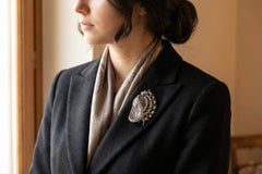 Mauboussin Diamond Brooch White Gold Vintage Paris Floral Spray Design