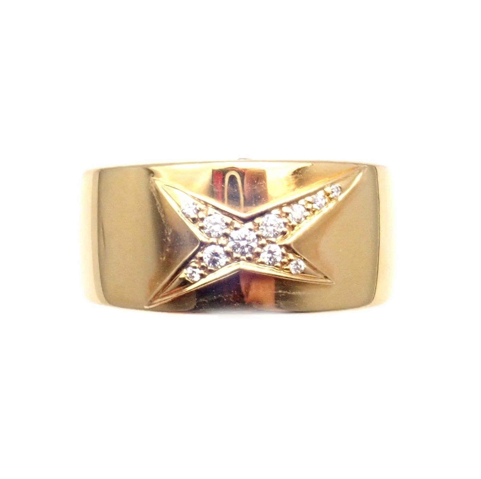 Mauboussin Diamond Celestial Star Etoile Yellow Gold Band Ring 1