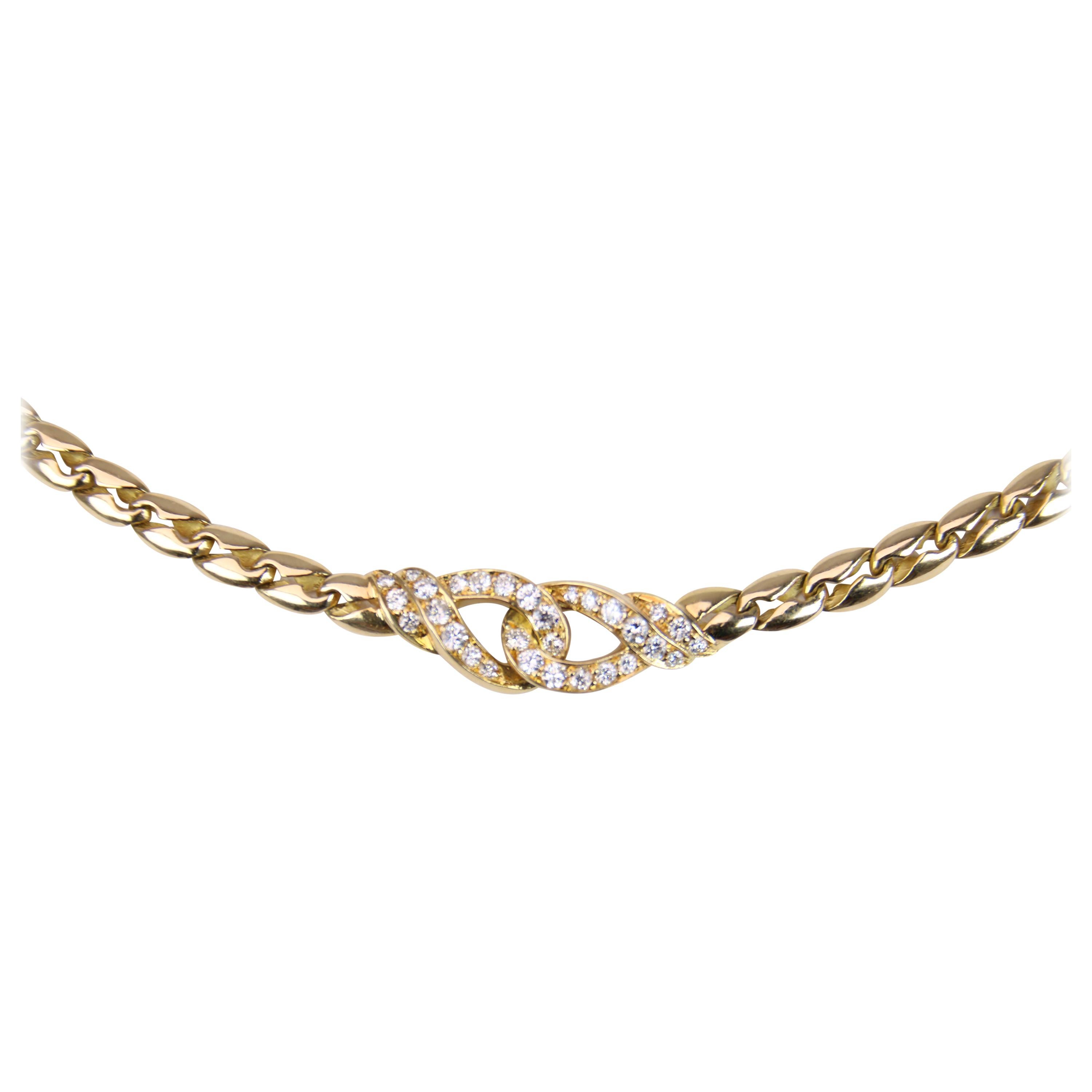 Mauboussin Diamond Choker Necklace in 18 Karat Yellow Gold
