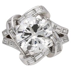 Vintage Mauboussin diamond cluster ring, French, circa 1940.