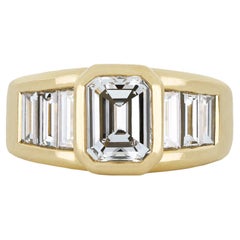 Mauboussin diamond flanked engagement ring, French, circa 1970