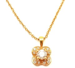 Mauboussin Diamond Flower Rose Gold Pendant Necklace