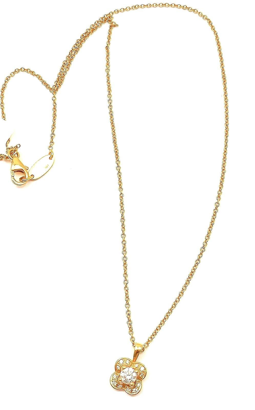Women's or Men's Mauboussin Diamond Flower Rose Gold Pendant Necklace For Sale