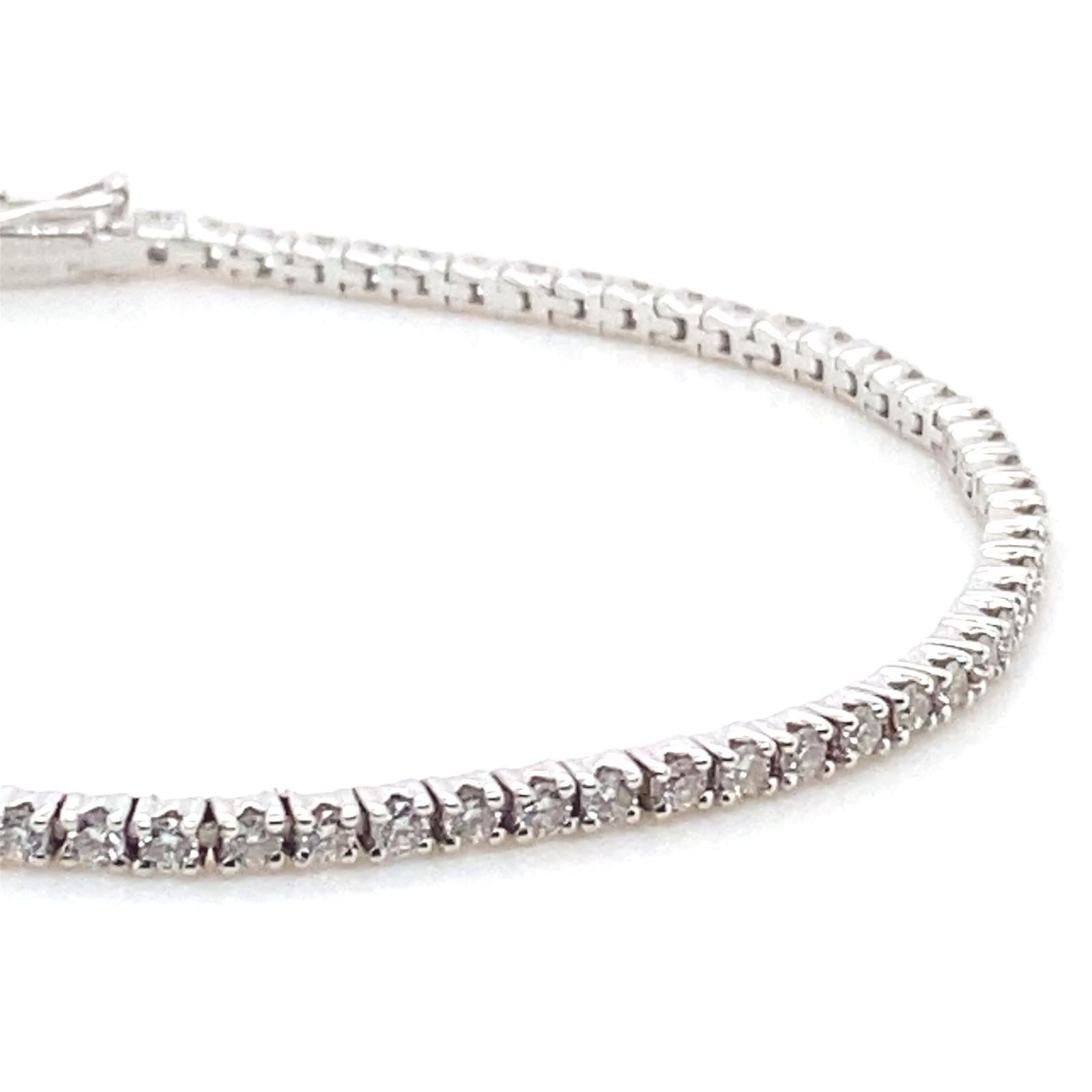 Women's Mauboussin Diamond Line Bracelet 18 Karat White Gold For Sale