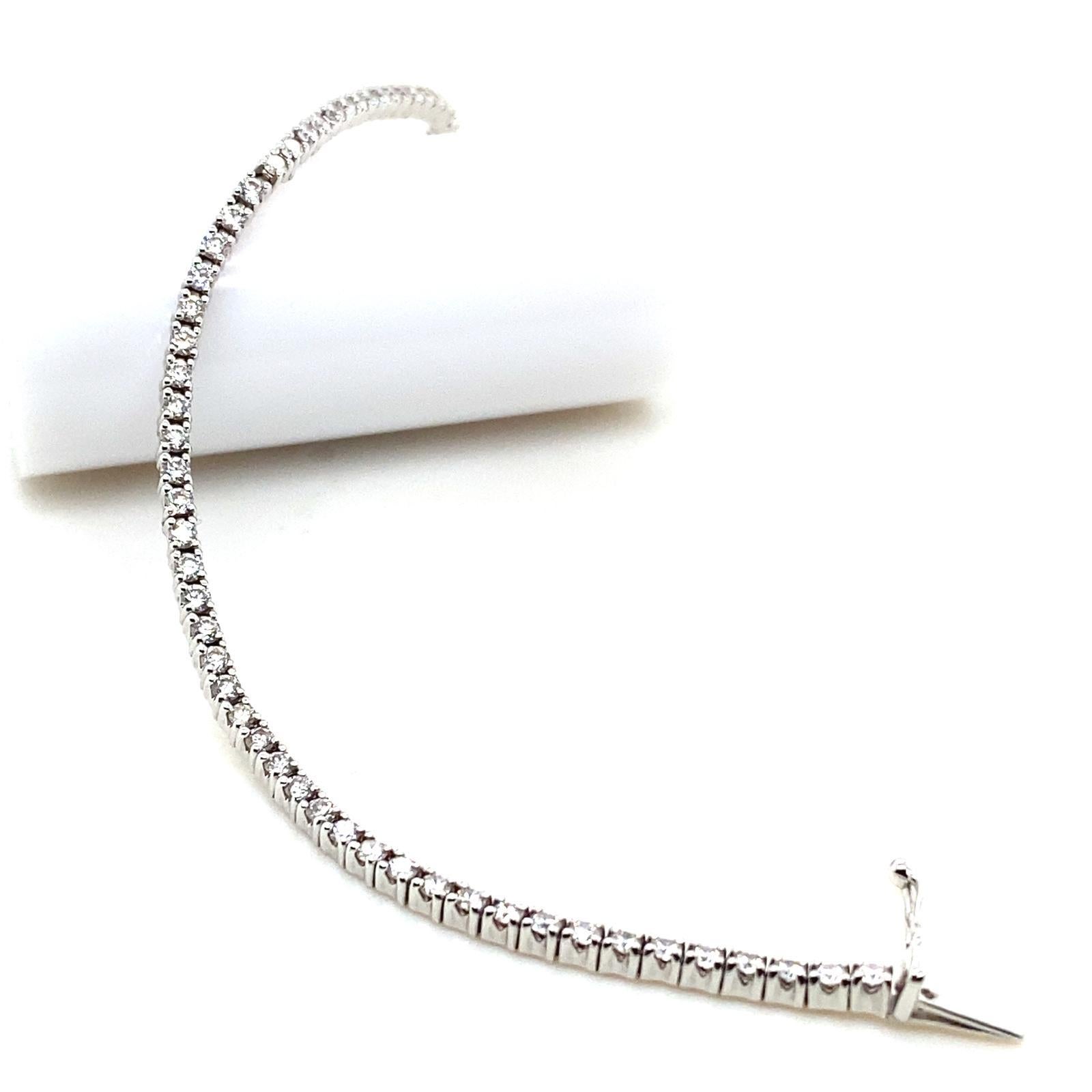 Mauboussin Diamond Line Bracelet 18 Karat White Gold For Sale 1