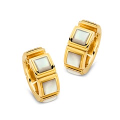 Mauboussin Diamond & Mother of Pearl Naora Huggie earrings