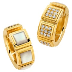 Mauboussin Diamond & Mother of Pearl Naora Huggie earrings
