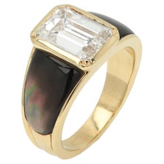 Mauboussin Diamond Ring Paris Emerald cut 3.0 carat GIA