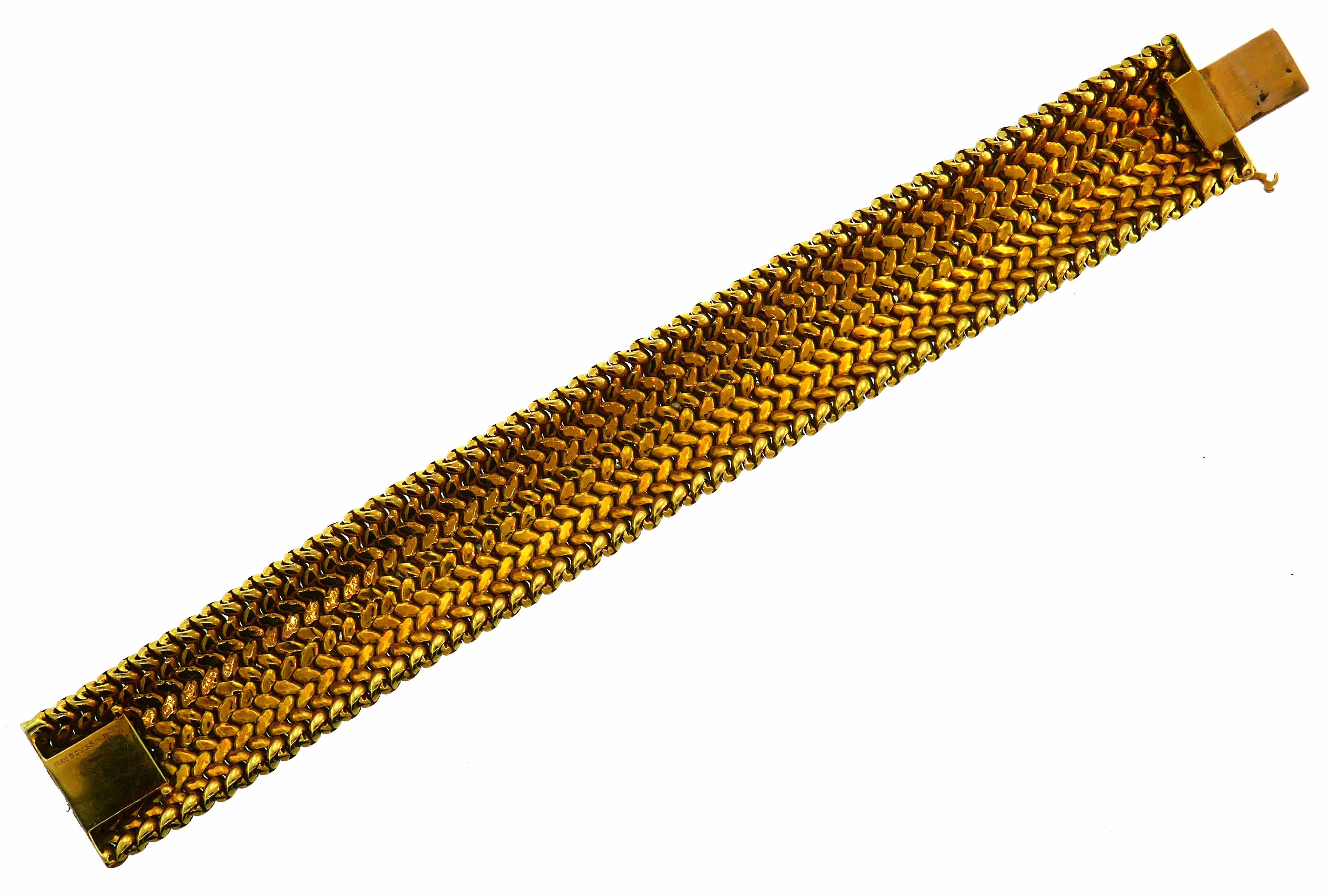 Vintage Mauboussin L'Enfant Diamond 18k Gold Bracelet For Sale 1