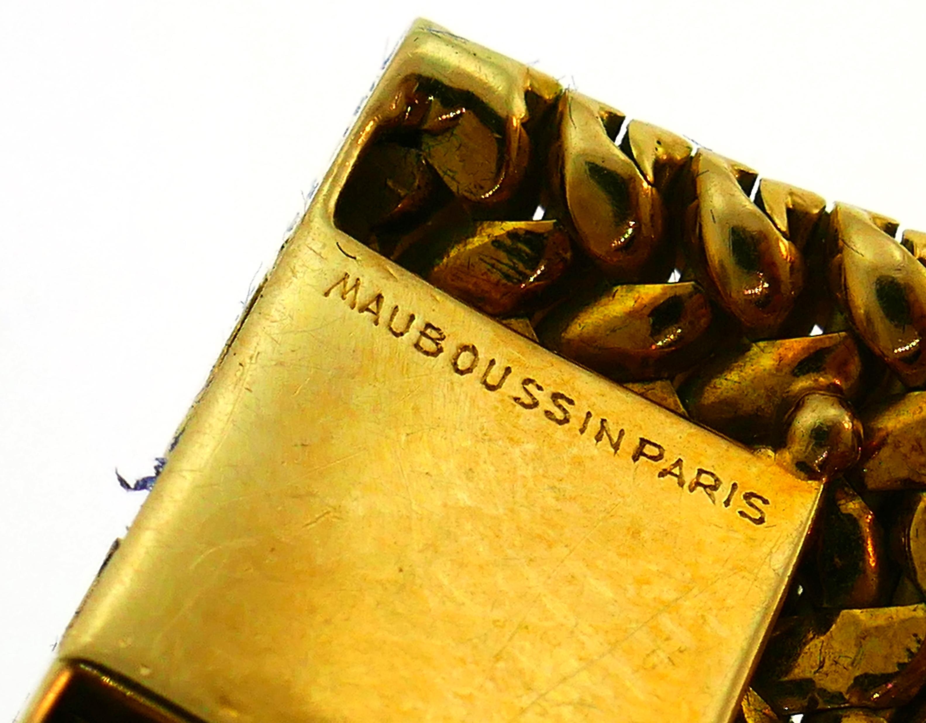 Vintage Mauboussin L'Enfant Diamond 18k Gold Bracelet For Sale 2