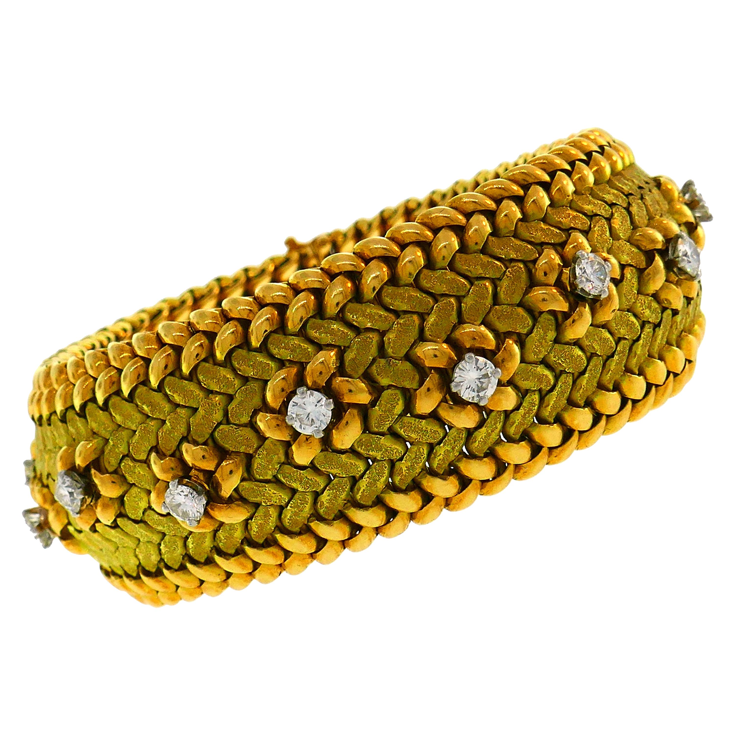 Mauboussin L'Enfant Bracelet vintage en or 18 carats avec diamants en vente