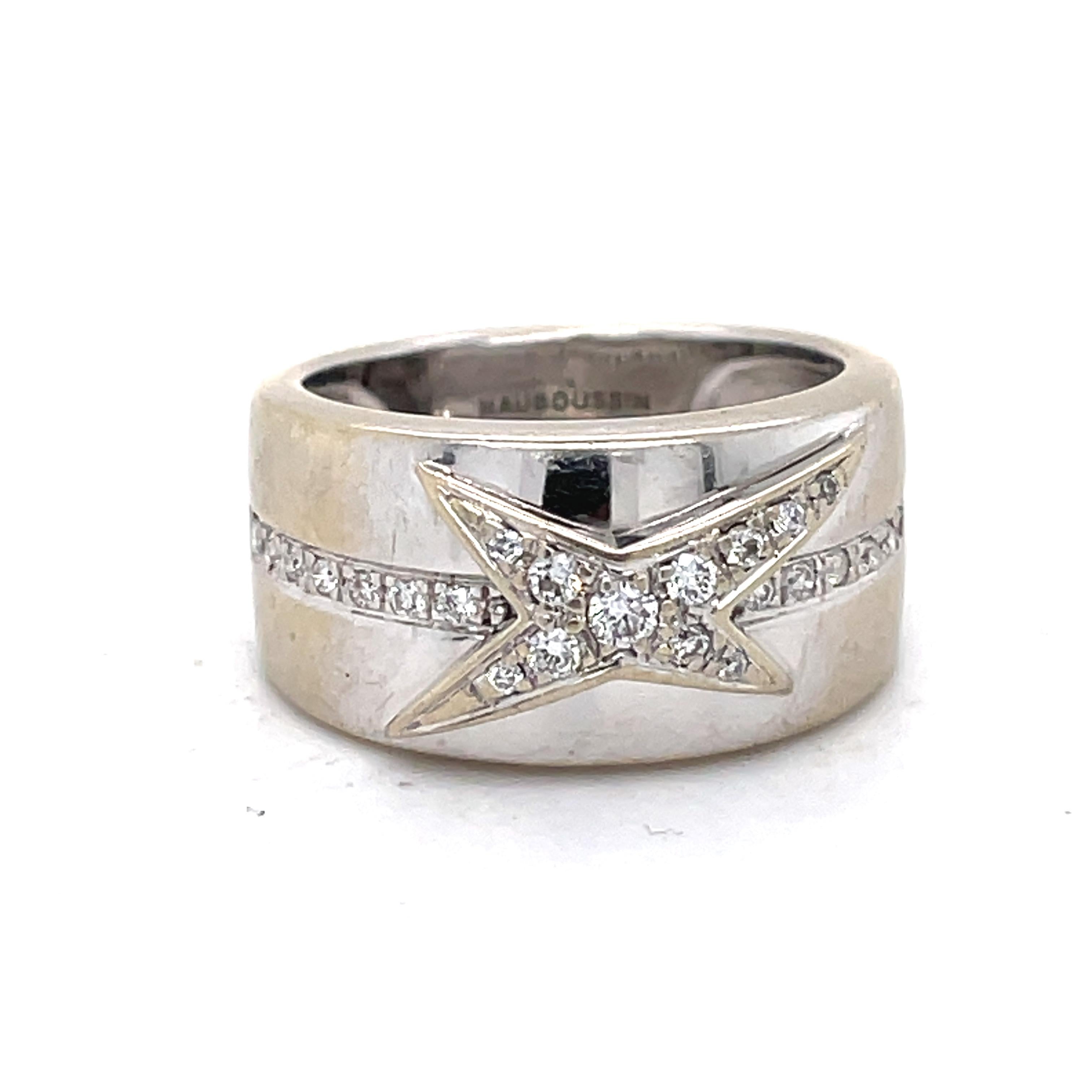 Mauboussin Divine Star Ring, 18k White Gold, Bague Etoile Divine, 0.25ct diamond For Sale 3