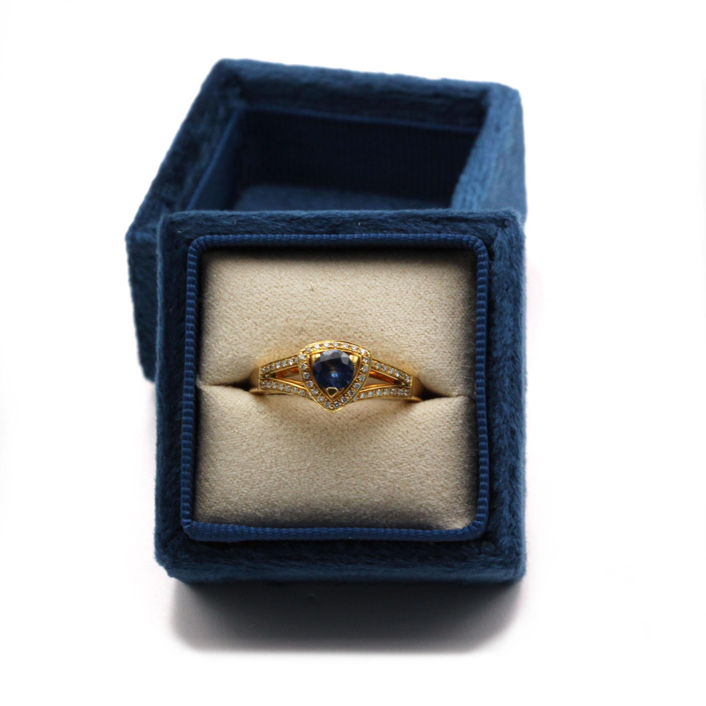 Mauboussin Dream & Love Ring aus 18 Karat Gelbgold mit 0,50 Karat Saphir und Diamanten Damen im Angebot