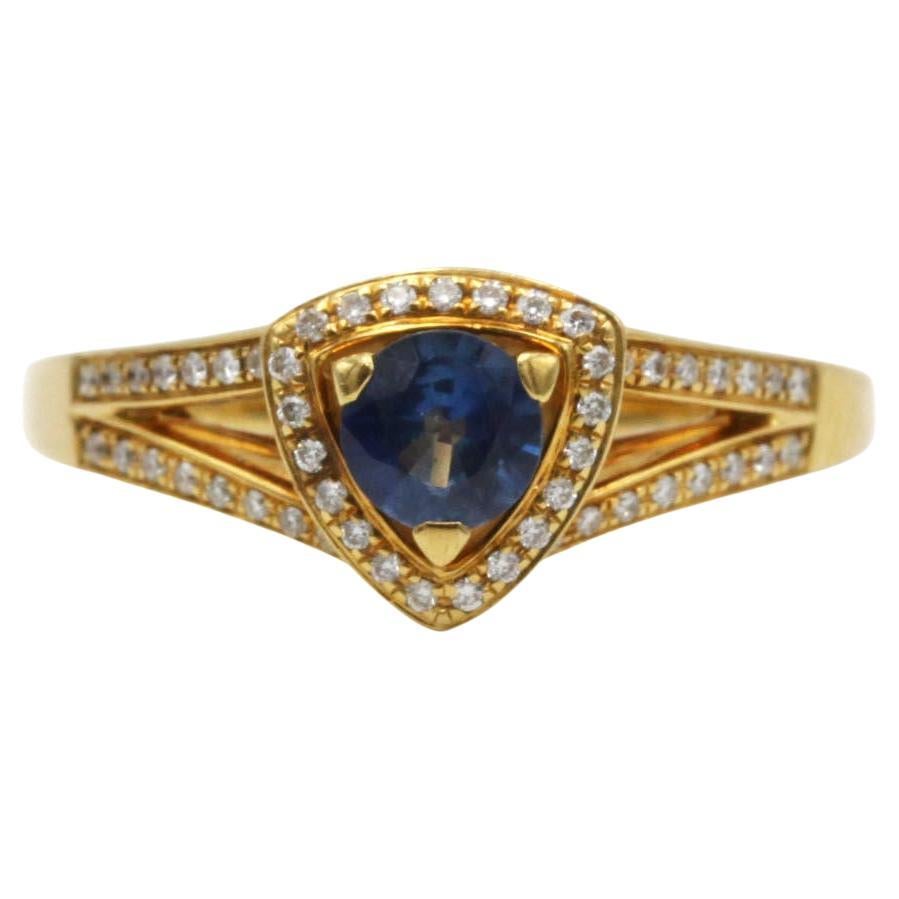 Mauboussin Dream & Love 18K Yellow Gold Ring with 0.50 ct Sapphire & Diamonds