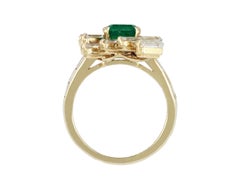 Mauboussin Emerald and Diamond Cocktail Ring, French, 1978.