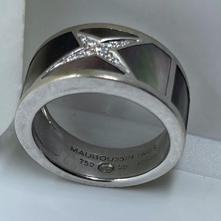Mauboussin Etoile Diamond Ring White Gold 18 Karat Mother of Pearl For Sale  at 1stDibs | mauboussin ring, bague etoile mauboussin, yellow gold on pale  skin