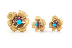 Mauboussin Flower Earrings and Brooch Set