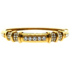 Mauboussin French 18 Karat Yellow Gold Diamond Bangle