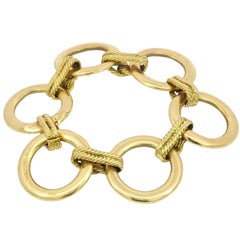 Mauboussin Französisch 18K Armband Kreis Rope Knot Gelbgold Vintage