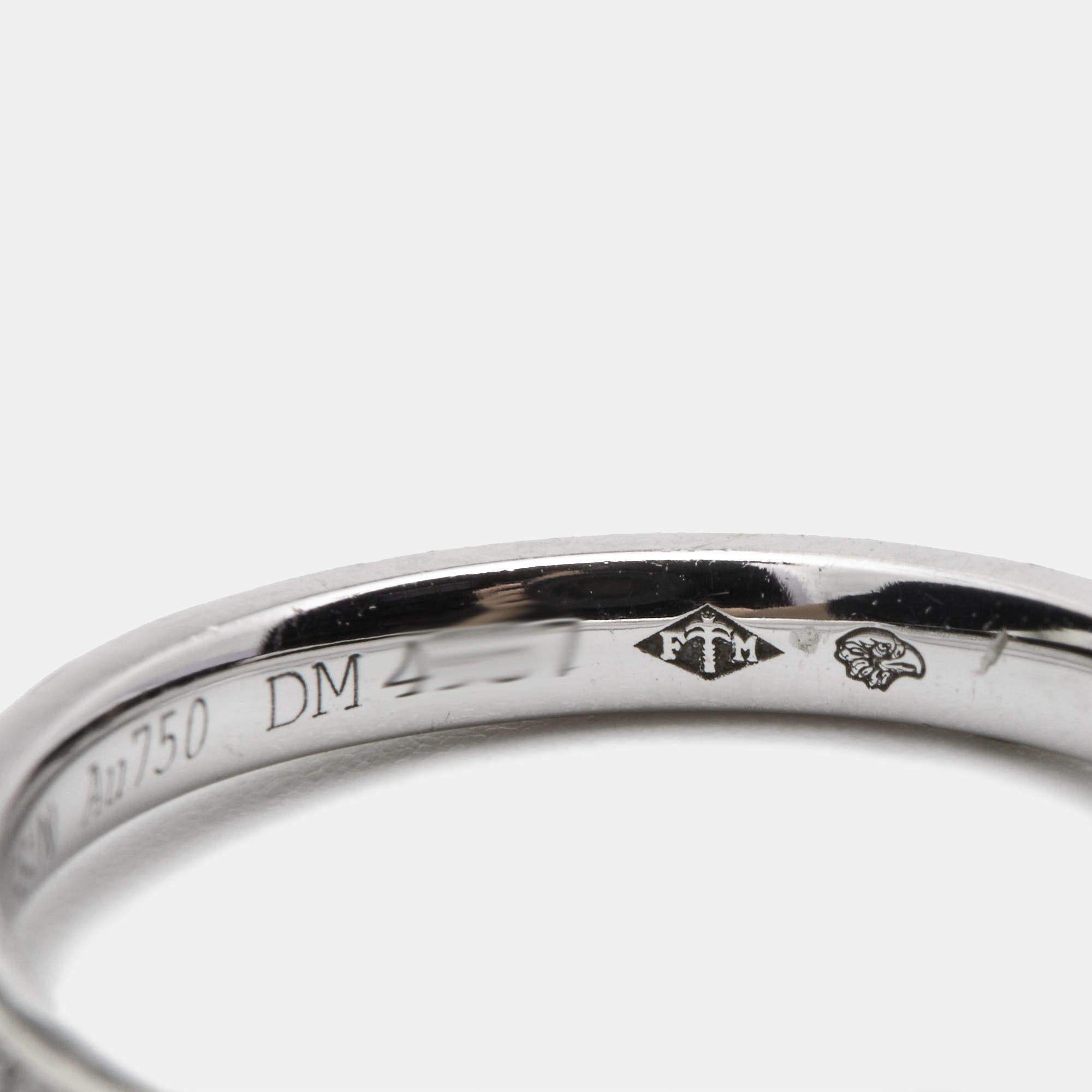 Contemporary Mauboussin French Diamond 18k White Gold Parce Que Je l'Aime Eternity Band Ring 