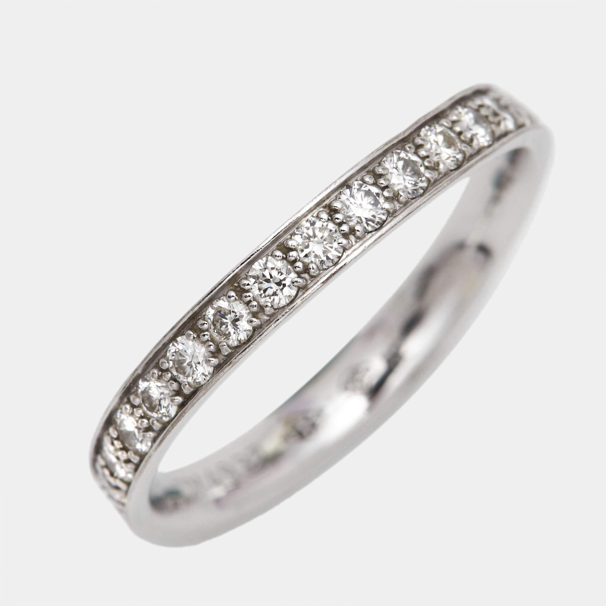 Mauboussin French Diamond 18k White Gold Parce Que Je l'Aime Eternity Band Ring  2