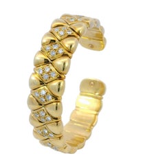 Mauboussin Französischer Diamant-Arlekin-Armreif 1980er Jahre 18k Gelbgold