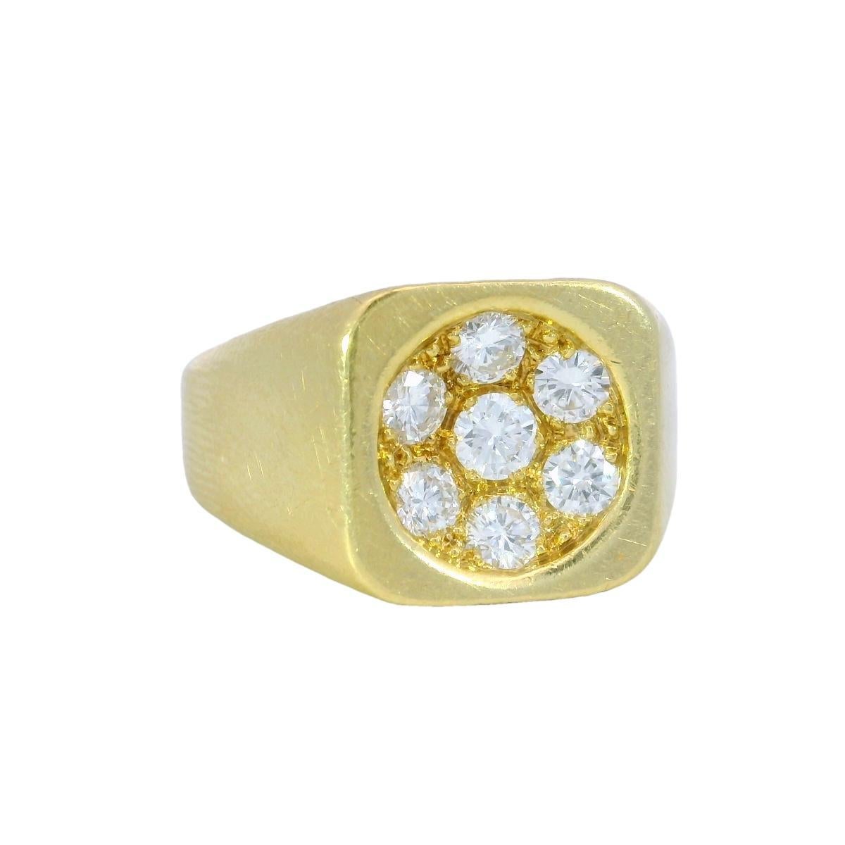 Mauboussin Diamond Signet Ring in 18K Yellow Gold

This 18k yellow gold signet ring by Mauboussin blends bold design with refined detail. Set with 0.83 carats of round-cut white diamonds, the surface plays with light in a way that draws just the