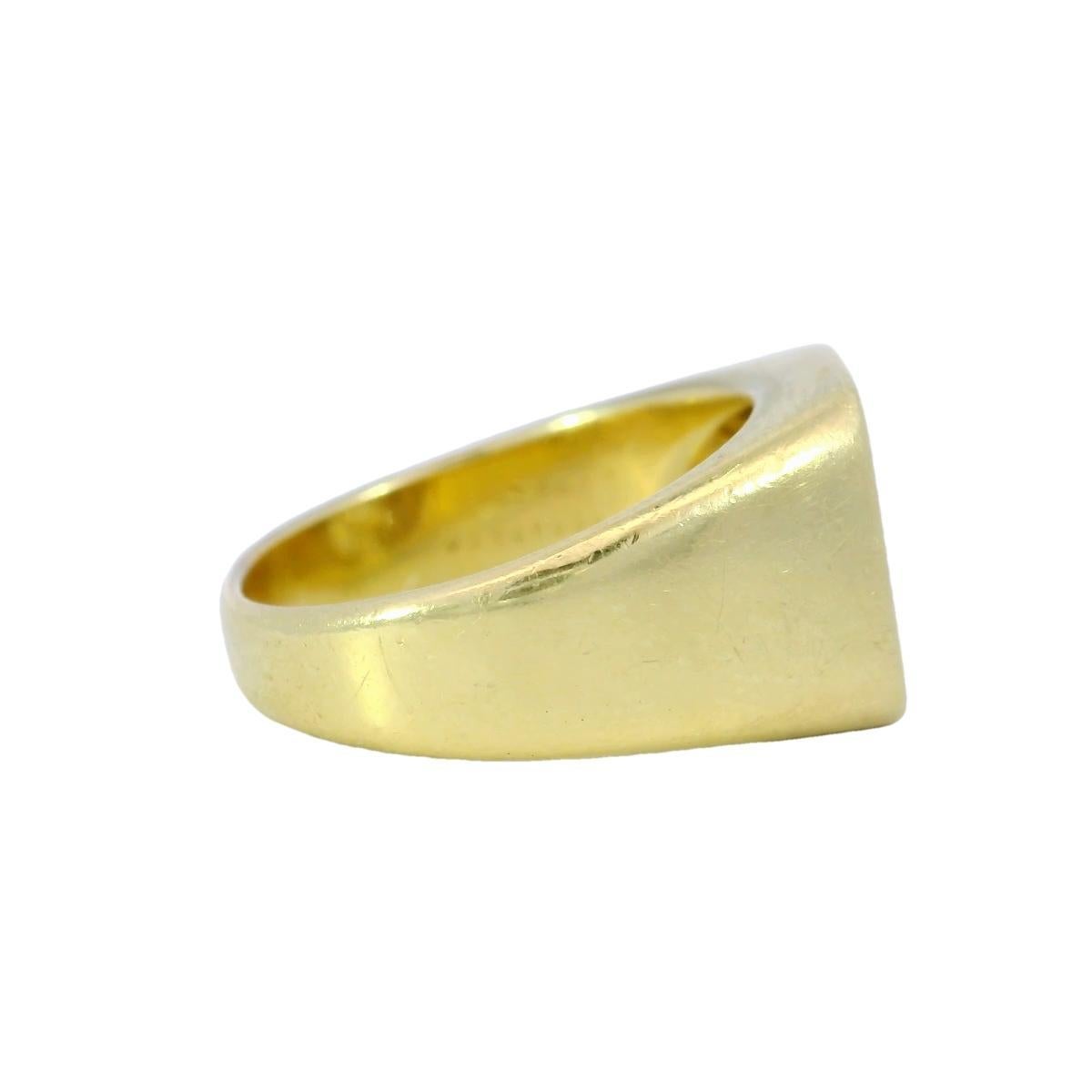Mauboussin French Diamond Cluster Signet Ring in 18 Karat Yellow Gold In Good Condition In Fairfield, CT