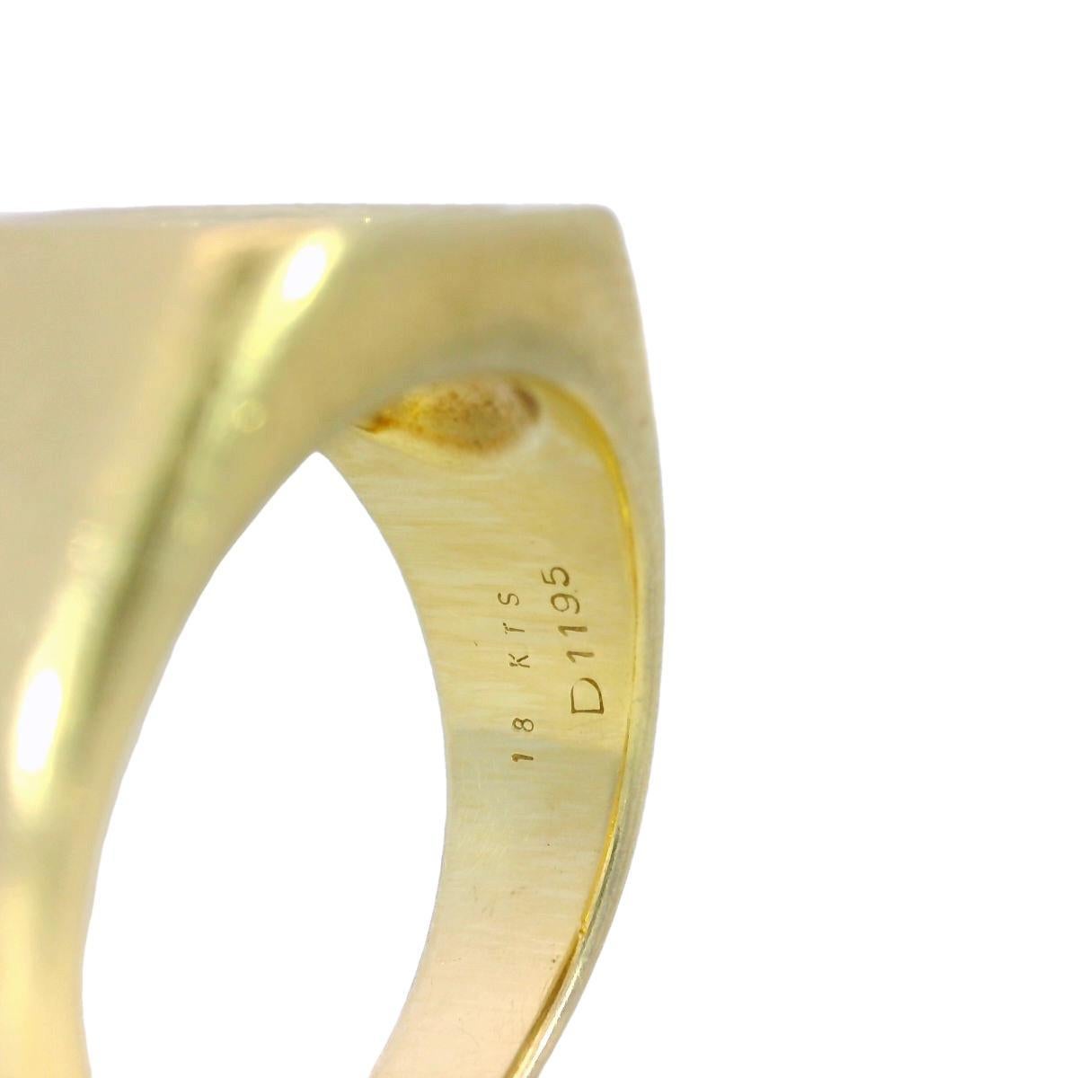 Mauboussin French Diamond Cluster Signet Ring in 18 Karat Yellow Gold 1