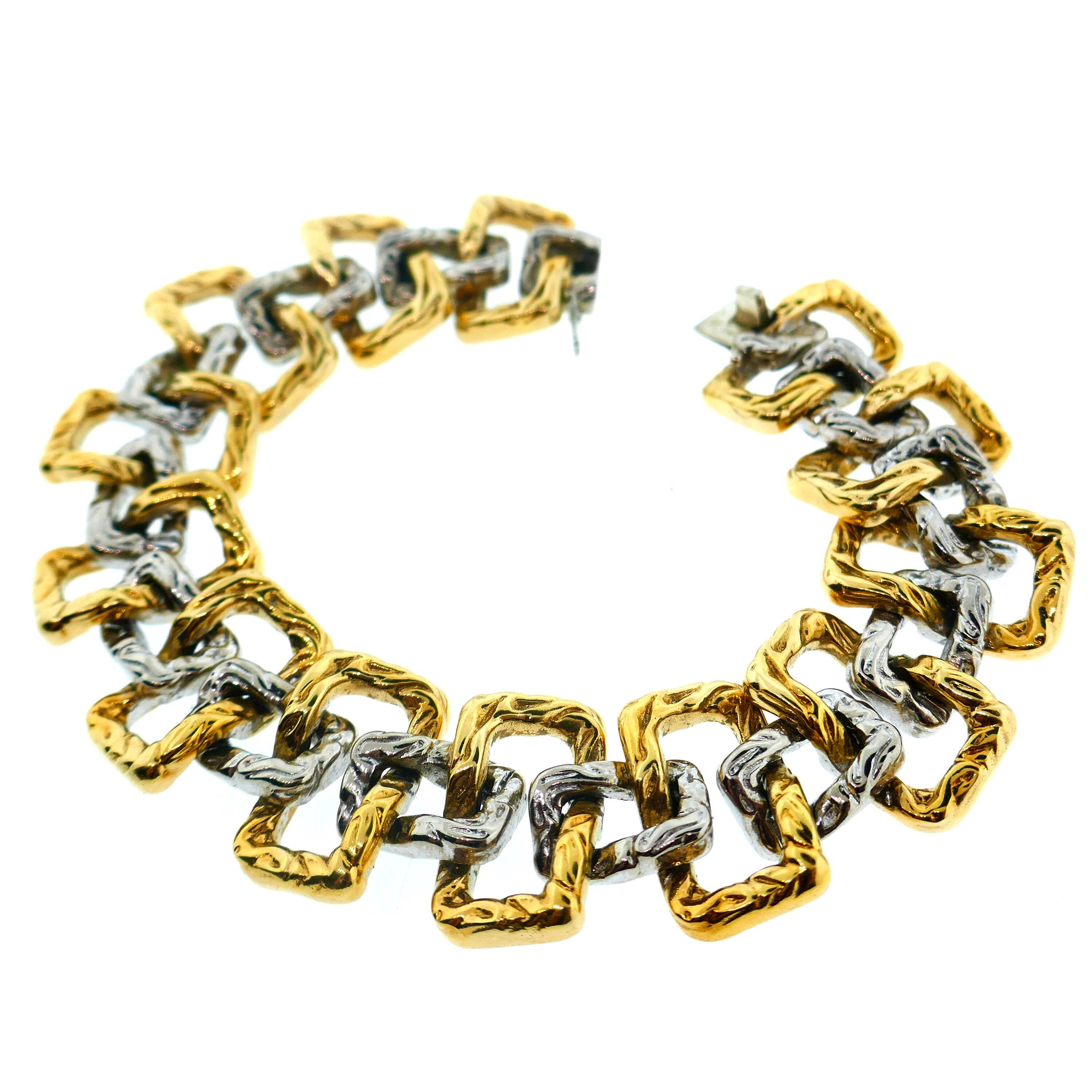 Mauboussin French Yellow and White Gold Geometric Bracelet 3